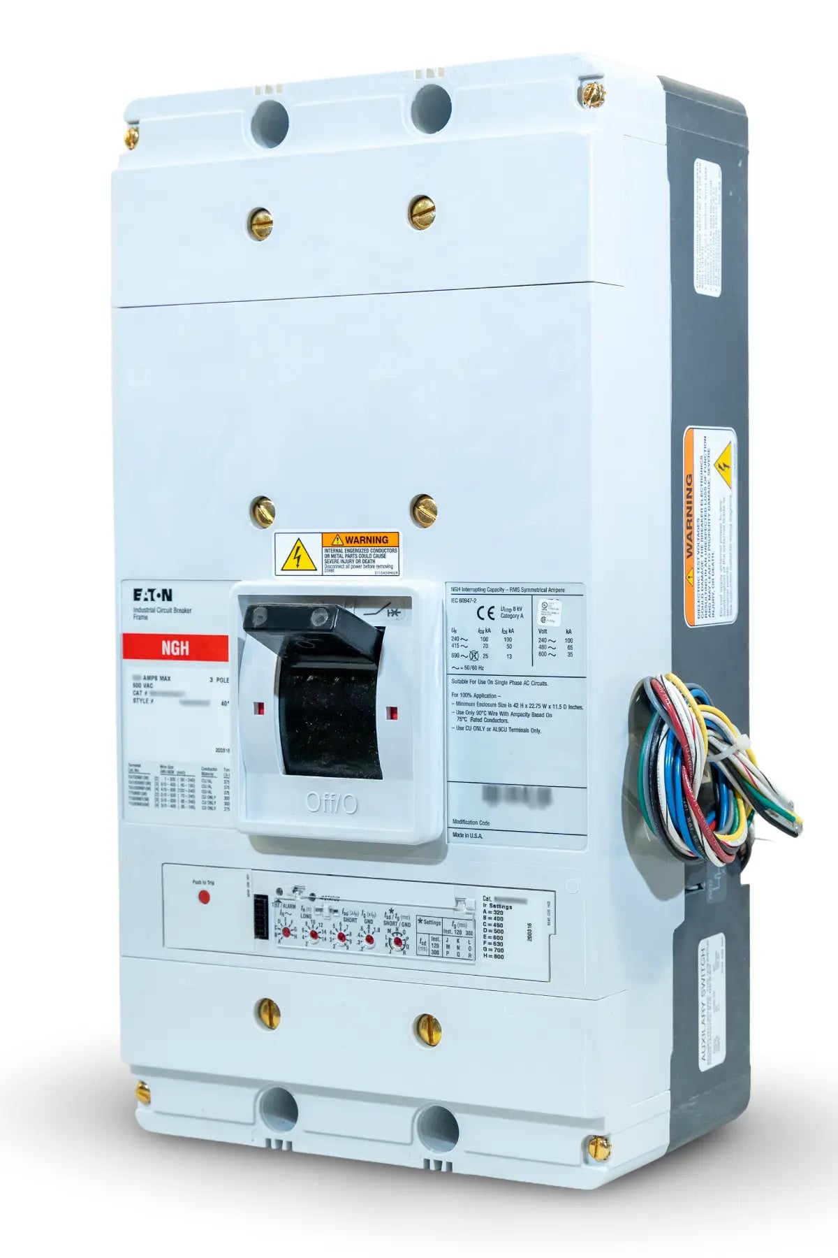 NGH308036EC Circuit Breaker 3 Pole 800 Amp Eaton Cutler-Hammer LSIG